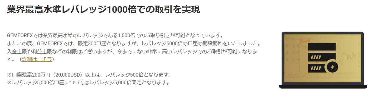GEM FOREX 評判_ハイレバのイメージ画像